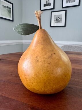 Vintage Hand Designed Pear Gourd Folk Art MINT Condition Home Decor
